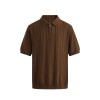 Men's Fashionable Half-Zip Slim-Fit Short-Sleeve Knitted Sweater