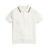 Men's Short-Sleeve Knitted T-Shirt With Lapel Collar Striped Old Money Style