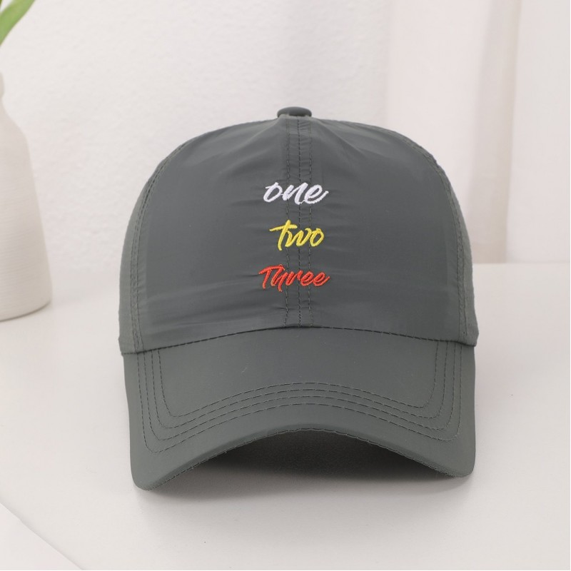 Men's Solid-color Embroidered Letter Baseball Cap Quick-drying Breathable With Ventilation Holes Lightweight Style Casual Sports Style Baseball Cap For Outdoor Hiking And Traveling