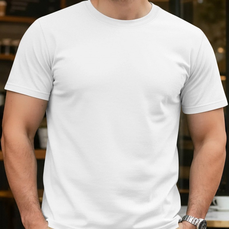 Solid-color Crewneck Short-sleeve Cotton Casual Sports Minimalist T-shirt
