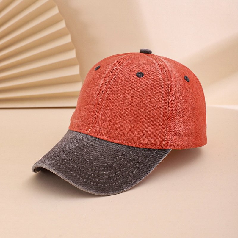 Multi-color Adjustable Round Cap With Distressed Washed Finish, Suitable For Casual Style Baseball Cap For Daily Commuting, Traveling And Photography.