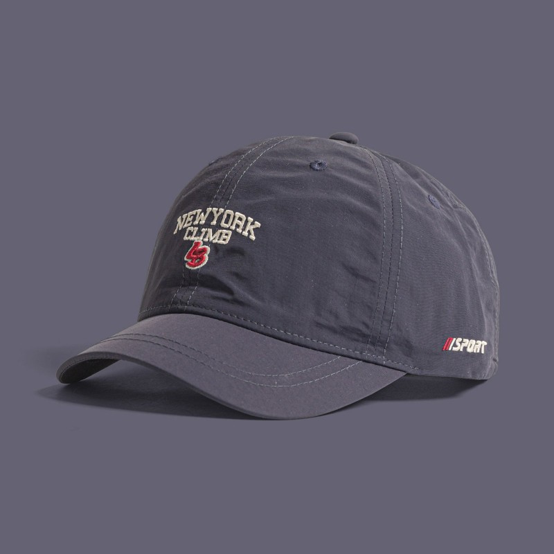 Men's Single-color Embroidered English Letters Quick-drying Lightweight Short-brim Casual Multi-purpose Style Baseball Cap For Couples, Suitable For Daily Outings And Dates.