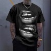 Tooth Drill Mouth Trendy Brand Short-Sleeve Loose Hip-Hop Streetwear Casual Couple T-Shirts