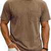 Retro Distressed Raglan Short-Sleeve Crew-Neck Casual T-Shirt Top