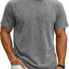 Retro Distressed Raglan Short-Sleeve Crew-Neck Casual T-Shirt Top