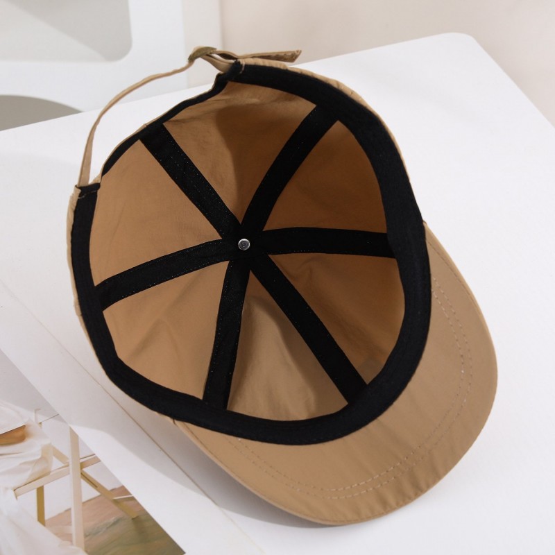 Solid-color Light Board Label Short Brim Quick-dry Thin Style Sun Protection Trendy Casual Baseball Cap Suitable For Outings, Outdoor Travel, Sports