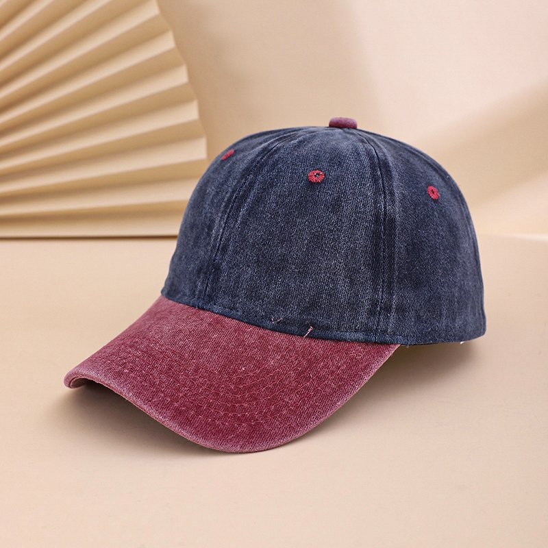 Multi-color Adjustable Round Cap With Distressed Washed Finish, Suitable For Casual Style Baseball Cap For Daily Commuting, Traveling And Photography.