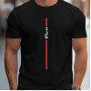Men's Fashion Handwritten Paris Print Shoulder T-Shirt