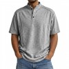 Men's Simple Knitted Henley-Neck Short-Sleeve Polo Shirt