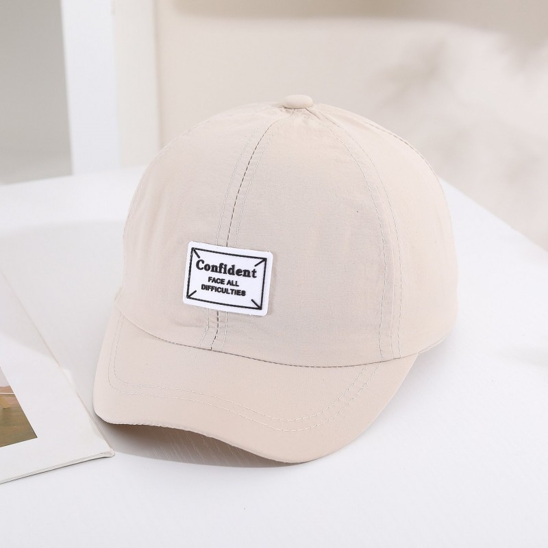 Solid-color Light Board Label Short Brim Quick-dry Thin Style Sun Protection Trendy Casual Baseball Cap Suitable For Outings, Outdoor Travel, Sports
