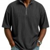 Summer Loose Casual Solid-Colored Mens Waffle-Weave Top