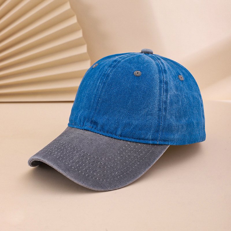 Multi-color Adjustable Round Cap With Distressed Washed Finish, Suitable For Casual Style Baseball Cap For Daily Commuting, Traveling And Photography.