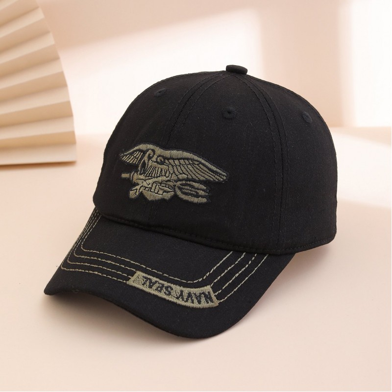 Spring And Autumn Fashion Patchwork Embroidered Letter Baseball Cap, Military Style Outdoor Versatile Straw Hat