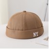 Men's Single-color Embroidered NY Letter Adjustable Trendy And Bohemian Style Landlord Hat, Suitable For Daily Casual Street Dance Outfits.