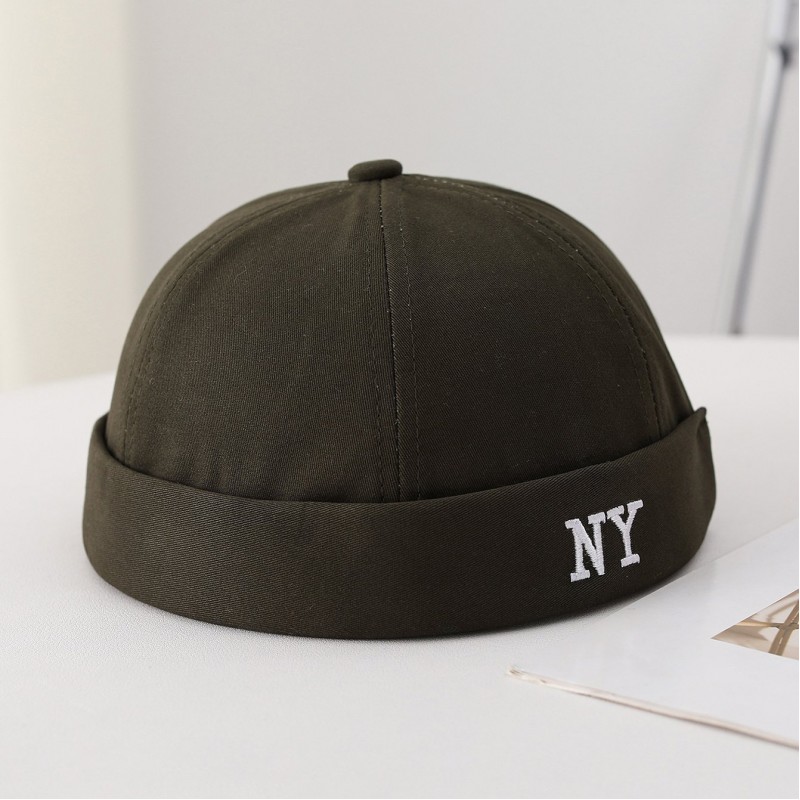 Men's Single-color Embroidered NY Letter Adjustable Trendy And Bohemian Style Landlord Hat, Suitable For Daily Casual Street Dance Outfits.