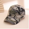 Spring And Autumn Fashion Patchwork Embroidered Letter Baseball Cap, Military Style Outdoor Versatile Straw Hat