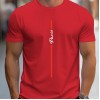 Men's Fashion Handwritten Paris Print Shoulder T-Shirt