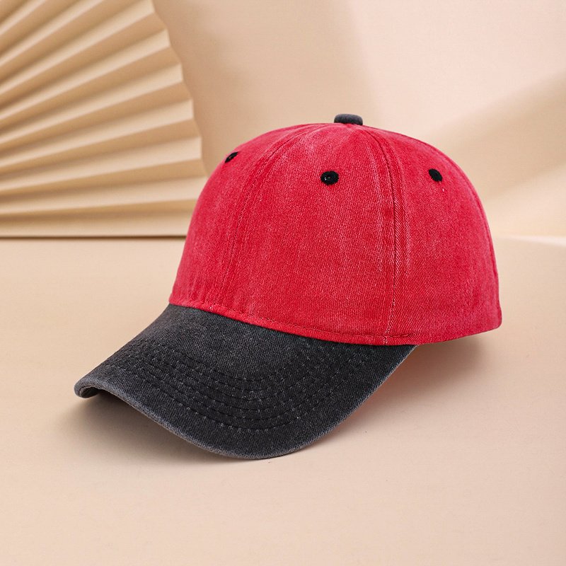 Multi-color Adjustable Round Cap With Distressed Washed Finish, Suitable For Casual Style Baseball Cap For Daily Commuting, Traveling And Photography.