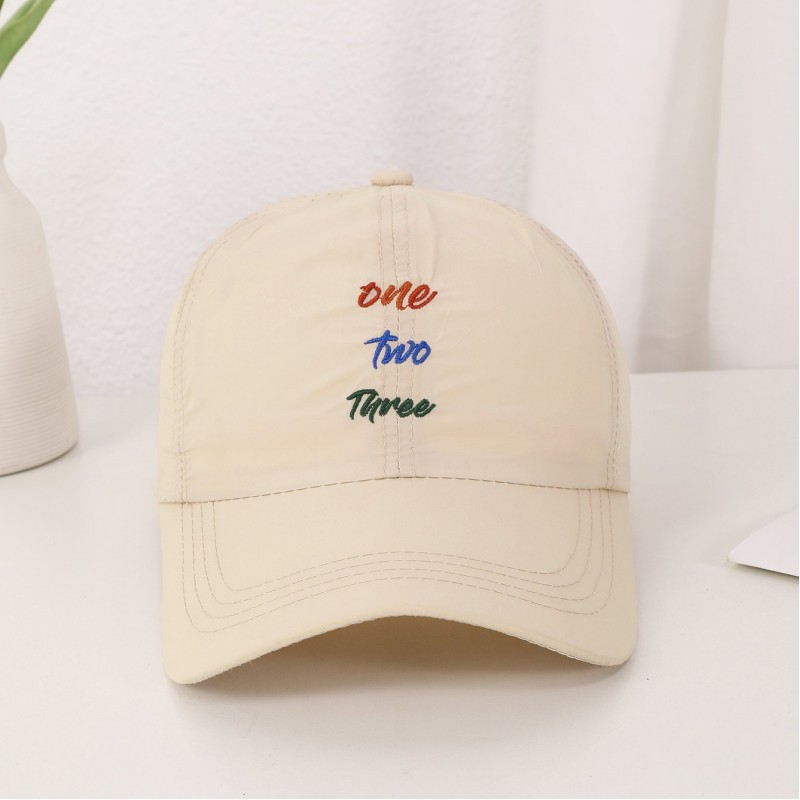 Men's Solid-color Embroidered Letter Baseball Cap Quick-drying Breathable With Ventilation Holes Lightweight Style Casual Sports Style Baseball Cap For Outdoor Hiking And Traveling