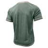Men's Short-Sleeve Henley Shirt Button-Up Vintage T-Shirt