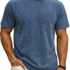Retro Distressed Raglan Short-Sleeve Crew-Neck Casual T-Shirt Top