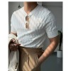 Solid-color Casual Knitted Short-sleeve Top For Men
