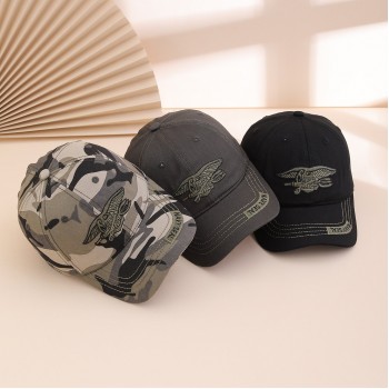 Spring And Autumn Fashion Patchwork Embroidered Letter Baseball Cap, Military Style Outdoor Versatile Straw Hat