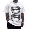Tooth Drill Mouth Trendy Brand Short-Sleeve Loose Hip-Hop Streetwear Casual Couple T-Shirts