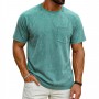 Retro Distressed Raglan Short-Sleeve Crew-Neck Casual T-Shirt Top