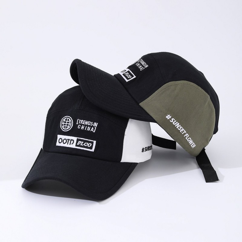 Men's Embroidered Icon Patchwork Letter Adjustable All-purpose Fashionable Baseball Cap Suitable For Outdoor Sun Protection, Hiking, Trekking And Fishing.
