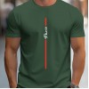Men's Fashion Handwritten Paris Print Shoulder T-Shirt