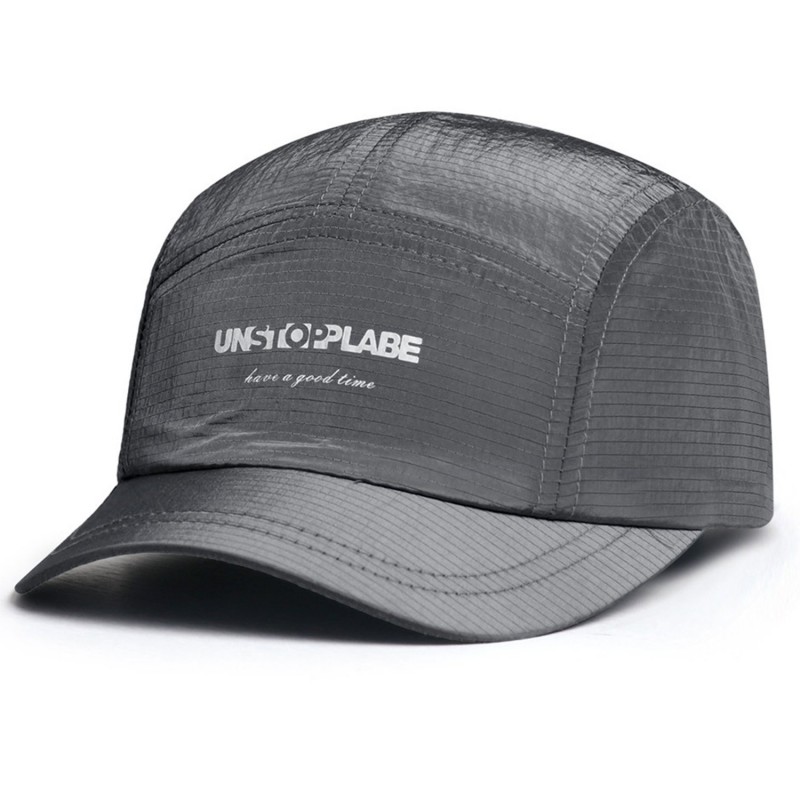 Men's STOP Letter-check Pattern Quick-drying Lightweight Casual Sports Style Baseball Cap For Daily Commuting, Mountain Climbing And Fishing.
