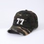 The New Camouflage Multi-color Patched Embroidered 77 Sun-protective Casual Style Bowler Cap With Curved Brim Is Suitable For Outdoor Couples' Outings And Street Dancing.