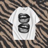 Tooth Drill Mouth Trendy Brand Short-Sleeve Loose Hip-Hop Streetwear Casual Couple T-Shirts