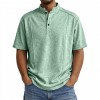 Men's Simple Knitted Henley-Neck Short-Sleeve Polo Shirt