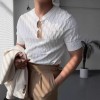 Solid-color Casual Knitted Short-sleeve Top For Men