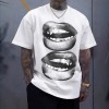 Tooth Drill Mouth Trendy Brand Short-Sleeve Loose Hip-Hop Streetwear Casual Couple T-Shirts
