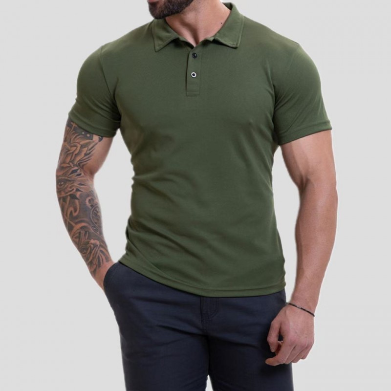 Men's Lapel Collar Casual All-Match Breathable Short-Sleeve