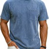 Retro Distressed Raglan Short-Sleeve Crew-Neck Casual T-Shirt Top