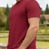 Solid-color Crewneck Short-sleeve Cotton Casual Sports Minimalist T-shirt
