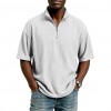 Summer Loose Casual Solid-Colored Mens Waffle-Weave Top