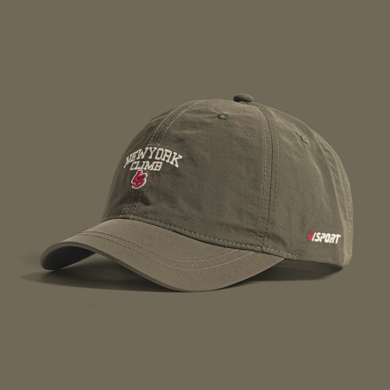 Men's Single-color Embroidered English Letters Quick-drying Lightweight Short-brim Casual Multi-purpose Style Baseball Cap For Couples, Suitable For Daily Outings And Dates.