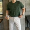 Solid-color Casual Knitted Short-sleeve Top For Men