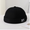 Men's Single-color Embroidered NY Letter Adjustable Trendy And Bohemian Style Landlord Hat, Suitable For Daily Casual Street Dance Outfits.