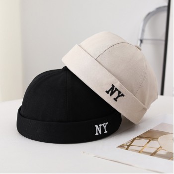 Men's Single-color Embroidered NY Letter Adjustable Trendy And Bohemian Style Landlord Hat, Suitable For Daily Casual Street Dance Outfits.