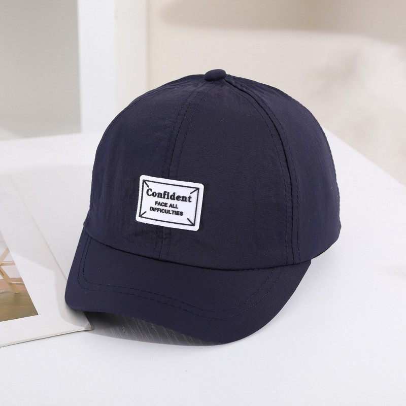 Solid-color Light Board Label Short Brim Quick-dry Thin Style Sun Protection Trendy Casual Baseball Cap Suitable For Outings, Outdoor Travel, Sports