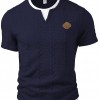 Men's Mock Two-Piece Short-Sleeve Shirt Slim-Fit Casual T-Shirt