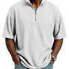 Summer Loose Casual Solid-Colored Mens Waffle-Weave Top