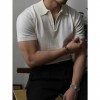 Men's Summer Short-Sleeve Simple Solid-Color Slim-Fit Knit Shirt