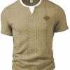 Men's Mock Two-Piece Short-Sleeve Shirt Slim-Fit Casual T-Shirt
